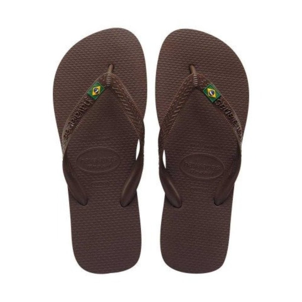 Havaianas Kids Brown Brazil Logo Flip Flop Sandals